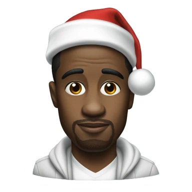 p diddy with christmas hat  sticker