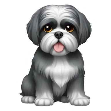 Dark grey shih tzu sticker