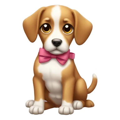 A cute doggy whit a bow sticker