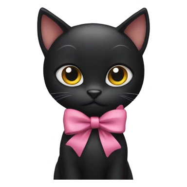 black cat with bow sticker
