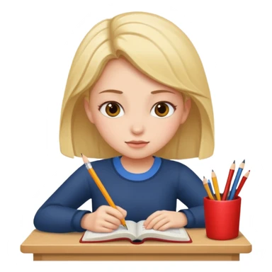 Girl studying hard  sticker