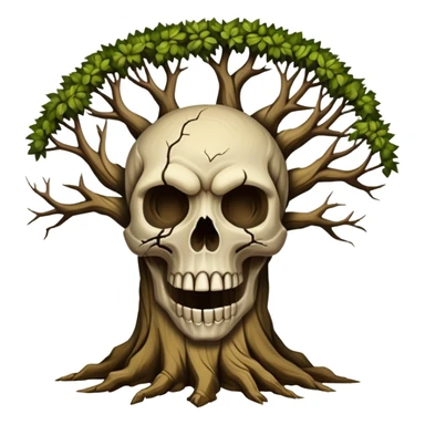 Tree with skull face sticker
