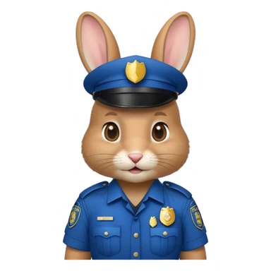 rabbit in police uniform sticker