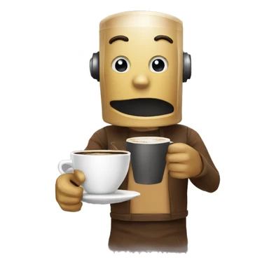 A bot make coffee sticker