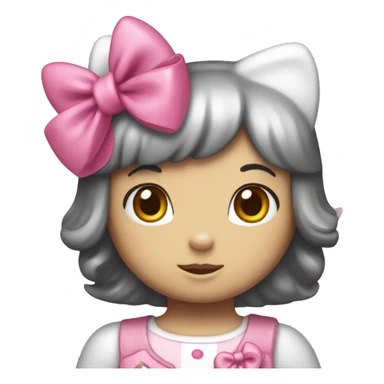 hello kitty with pink bow sticker