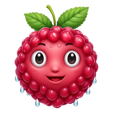 Raspberry emoji sleepy sticker