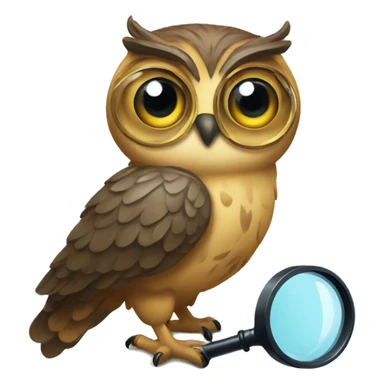 owl using a magnifying glass sticker