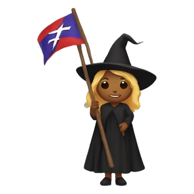 Witch holding feminism flag sticker