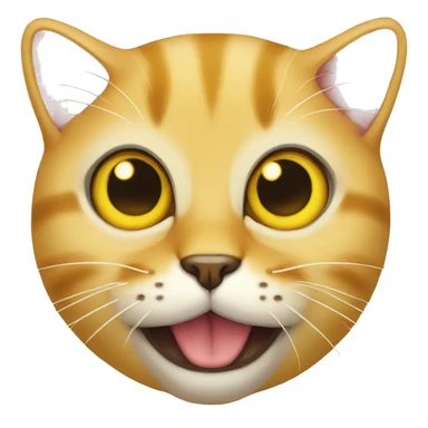 three eyes cat mouth yellow emoji sticker