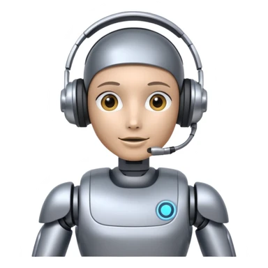 artificial Inteligence robot that is working in customer care and checking social media sticker