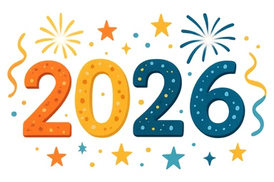 new year 2026remove background sticker