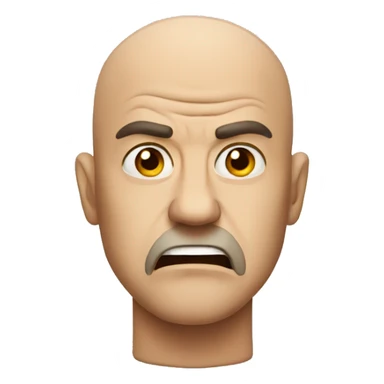 Angry bald man sticker