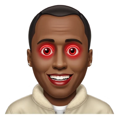 Sean Diddy Combs with red laser eyes and a very creepy, wide smile with the text “GOOD. NIGHT.” sticker