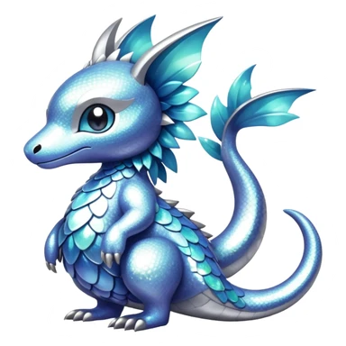 Shiny epic glittery silvery animal-fakemon-creature sticker