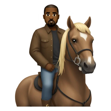 kanye west on a horse sticker