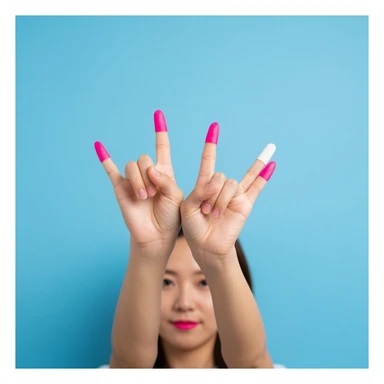kpop fan hand sign, cute, expressive, minimal sticker