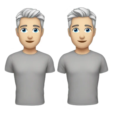 Scandinavian man blue eyes grey hair, short hair on the sides, more hair on the top large lips sticker