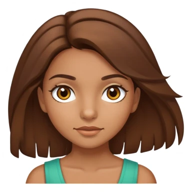 brazilian girl with brown hair and brown eyes sticker
