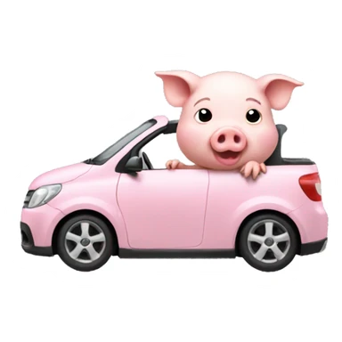 Pig driving car sticker