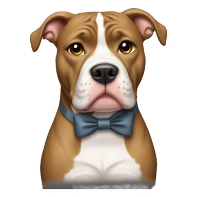 Pitbull dog with a white bow sticker