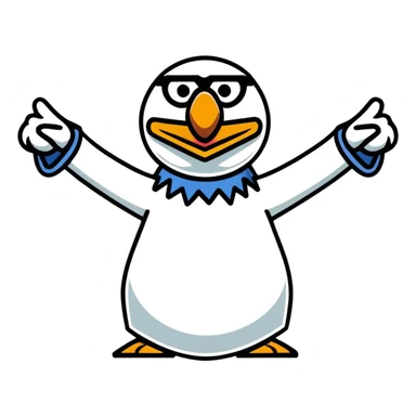 Gonzo the Muppet giving the fight the power raised fist sign sticker