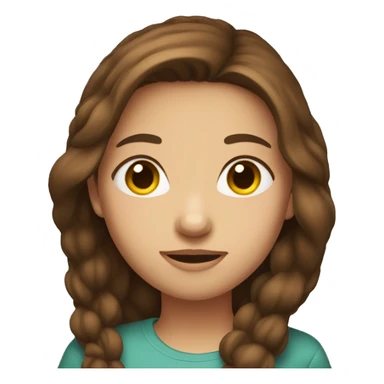 girl with brown hair standing up sticker