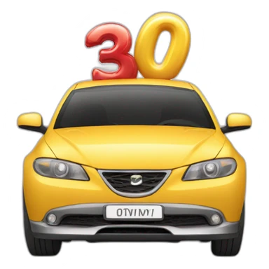 Voiture qui fête son anniversaire sticker