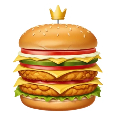 chicken sandwich with pickles and mayo on a seedless bun sticker