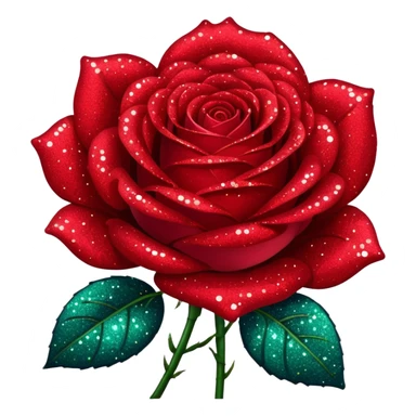red glitter rose sticker
