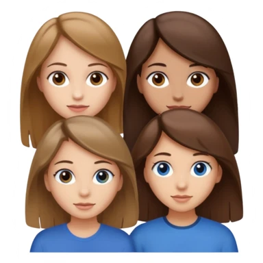 three girl friends; one who is white, has brown hair and brown eyes; one who is dirty blonde with blue eyes; one who is tan with dark brown hair and dark brown eyes sticker