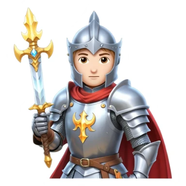 Battle mage: a knight in armor wielding both sword and magic sticker