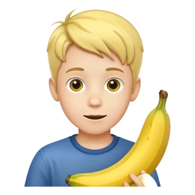 boy with banana sticker