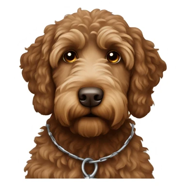 Brown labradoodle in jail sticker