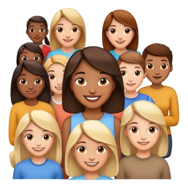 communicative girl with a lot of friends  sticker