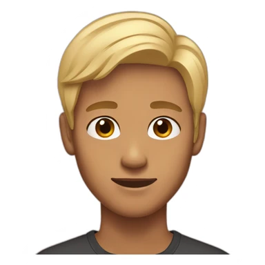 A tan skin male young adult with half-blond hair and half black hair sticker