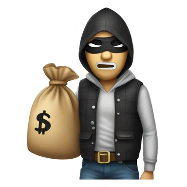 robber with money bag sticker