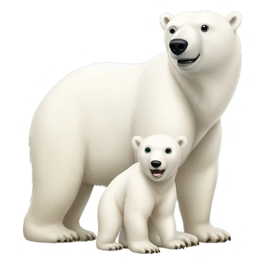 Polar bear mama and baby  sticker