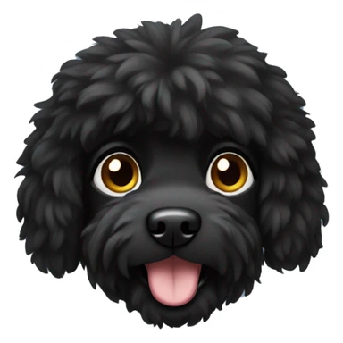 Black fluffy dog  sticker