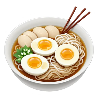 simple bowl of naengmyeon with ice cubes and sliced egg sticker
