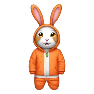 rabbit dressed in carrot pajamas sticker