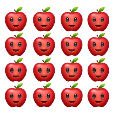 simple X emoticon in red, apple emoji style sticker