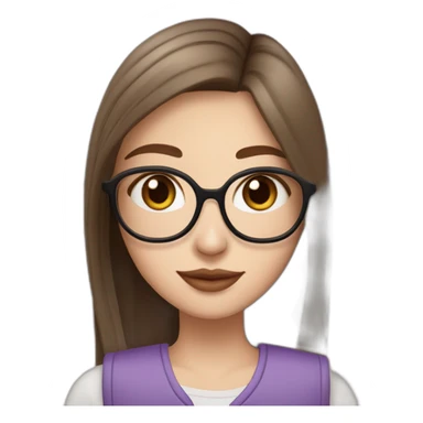 a brunette white girl with long straight hair holding an iPad and bubble tea sticker