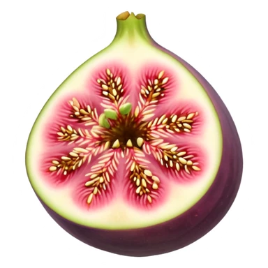 Please create a emoji of a cross-section of a fig with a small leaf sticker