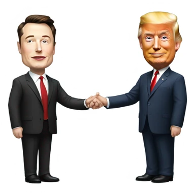 elon musk and trump holding hands sticker