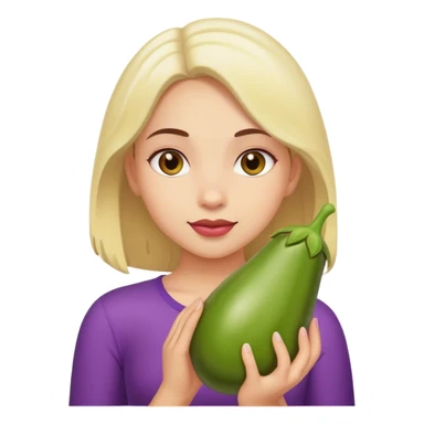 Girl holding eggplant  sticker