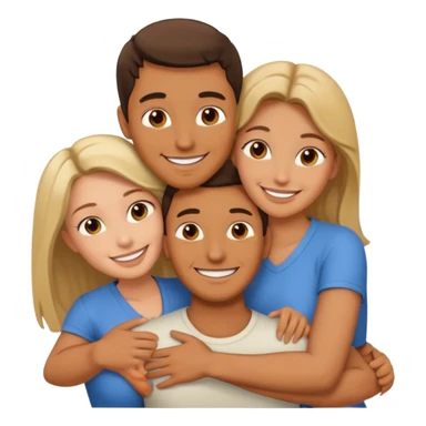 A man and two women hugging sticker