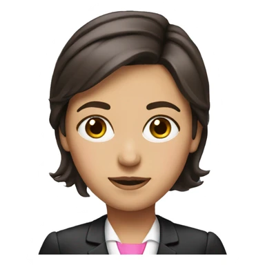 Brunette lawyer with pink suor sticker