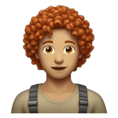 A person with red curly hair sticker