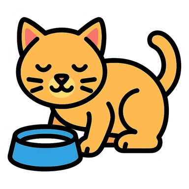 cat drinking milk icon with color and black outlines sticker