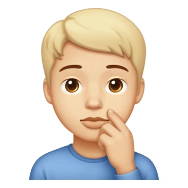 Face being shy tucking chin sticker